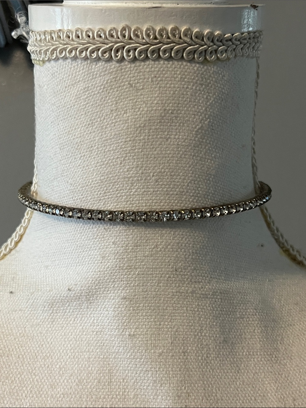 Cache Silver Crystal Pavé Choker Necklace